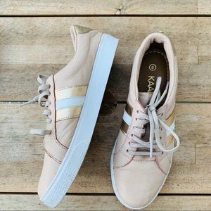 KAANAS pink gold triple stripe leather sneaker womens 8